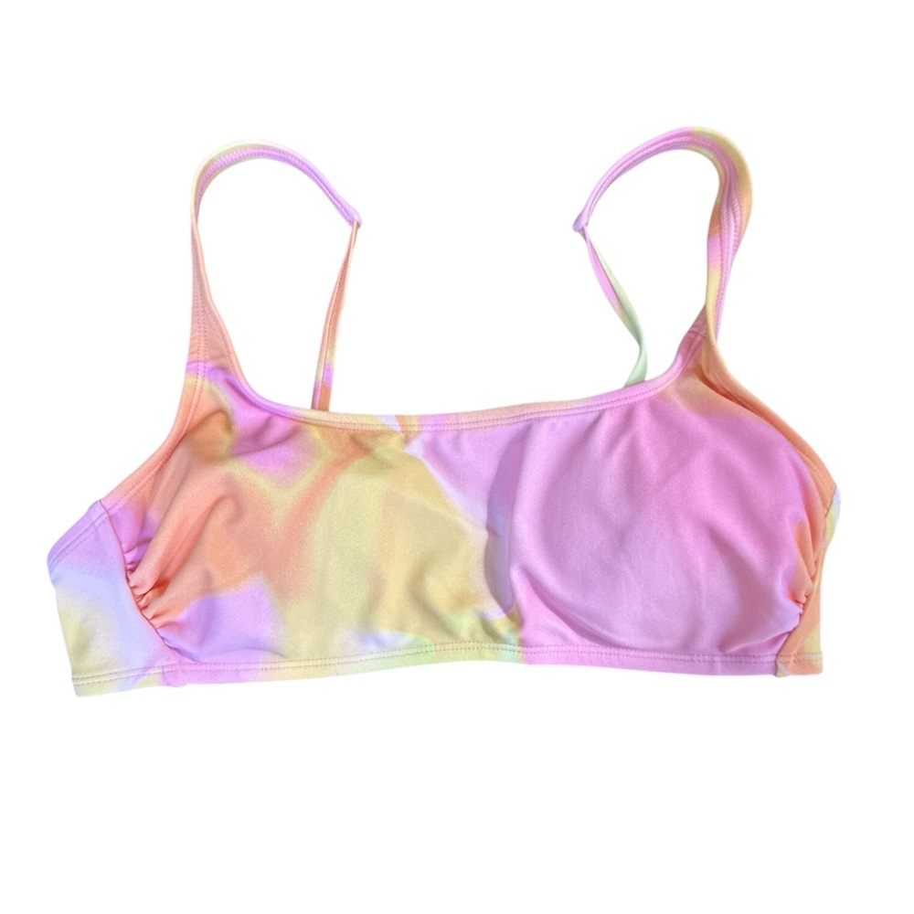Wild Fable Pastel Tie-Dye Bikini Top Medium NWT pink yellow orange